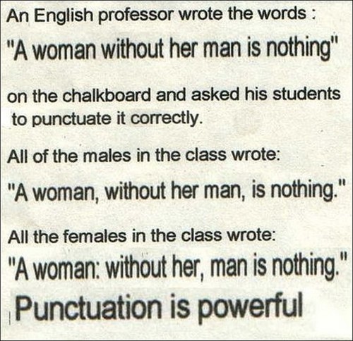 english, punctuation, men, women, grammar