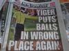newspaper, headline, fail, tiger woods