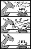 dragon, birthday, candles, logical fail