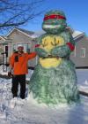 snow man, tmnt, turtle, sculpture