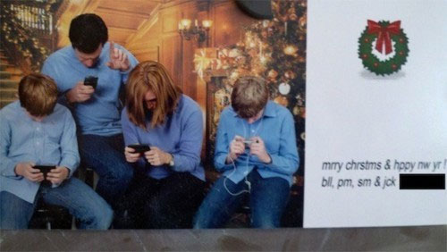 modern, christmas card, smart phone, txt