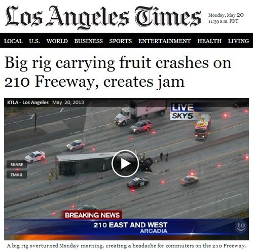 truck, accident, fruit, jam, news, headline