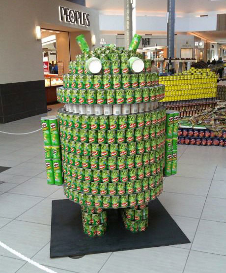 android, pringles, sculpture