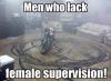 meme, men, motorcycle, skid marks, female supervision, lack