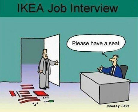 ikea, comic, job interview, chair