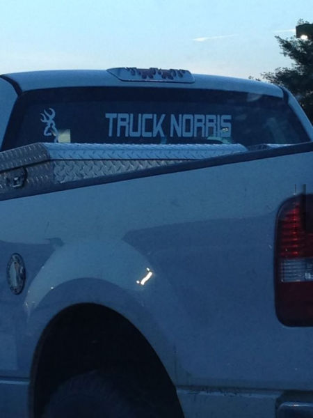truck norris, word play, sticker