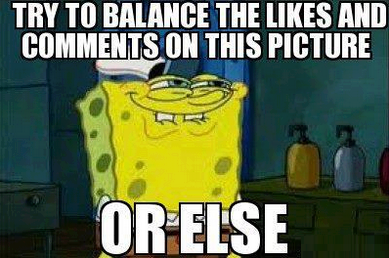meme, spongebob squarepants, likes, comments, balance