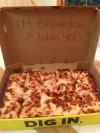 pizza, break up, note, box