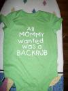 baby jumper, mommy, back rub, lol