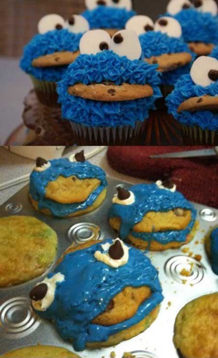 cookie monster, muffins, attempt, fail