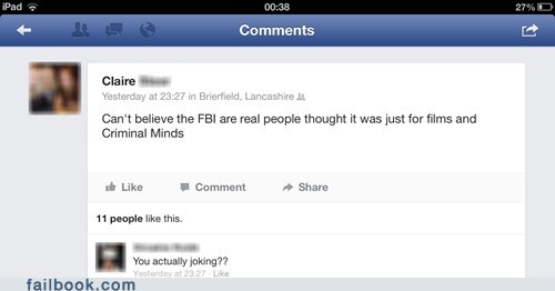 fbi, status, facebook, stupid