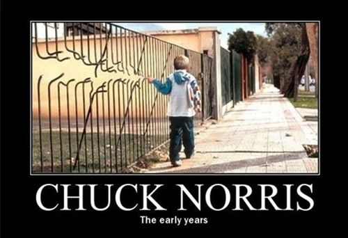 motivation, chuck norris, early years, iron fence