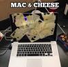 mac and cheese, literal, swiss cheese on a macbook, lol