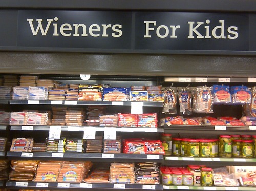 wieners for kids, awkward product display, wtf