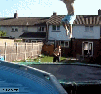 gif, nut shot, ouch, fail, trampoline, pool