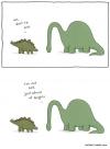 dinosaur, sad, afraid of heights, comic