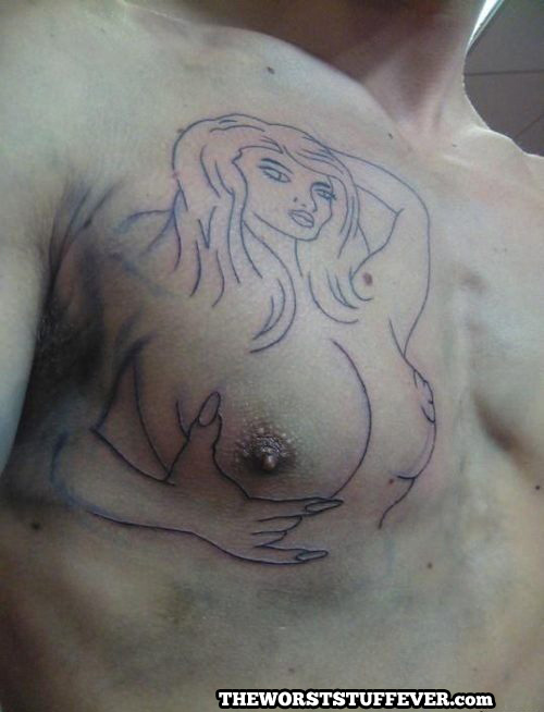 tattoo, girl, nipple, boob, worst