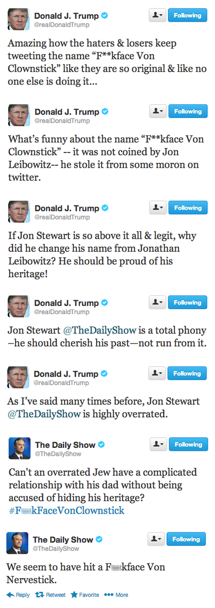 donald trump, troll, jon stewart, twitter