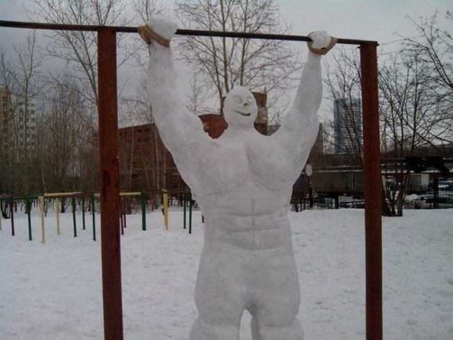 snow man, sculpture, strong, lol