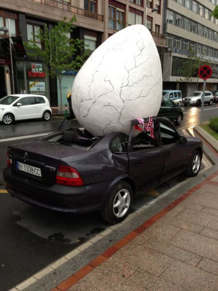 car, egg, wtf, damage