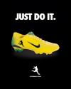 soccer shoe, fat, kick, logo, just do it
