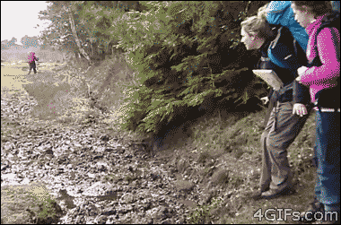 gif, mud, fail, fall, hiker
