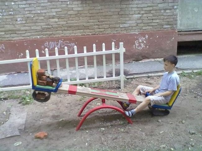 forever alone, sad, teeter totter