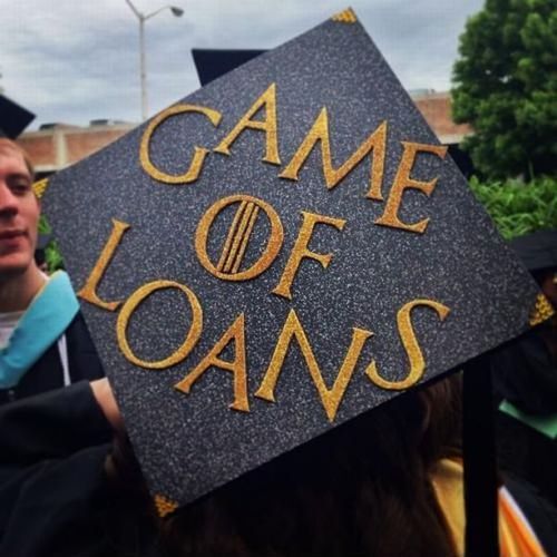 game of loans, game of thrones, graduation hat