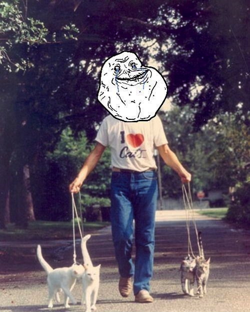 forever alone, cats, tshirt, love