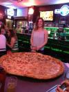 giant pizza, girl