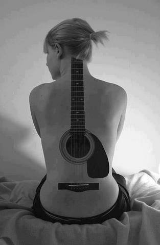 tattoo, guitar, win, back