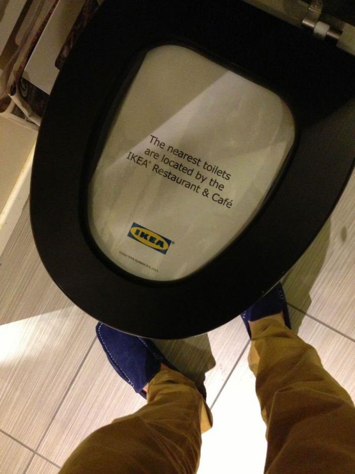 ikea, toilet seat, note, clever, bathrooms