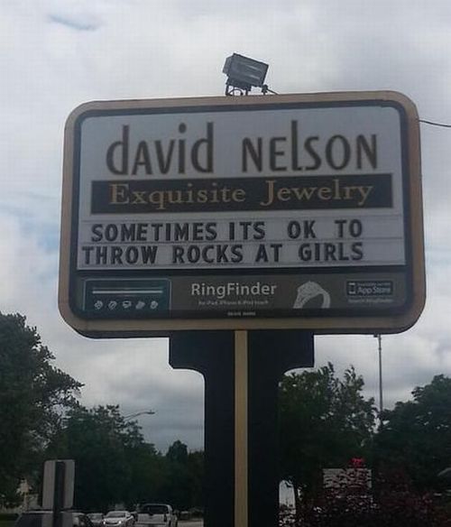 sometimes it's ok to throw rocks at girls, david nelson exquisite jewelry