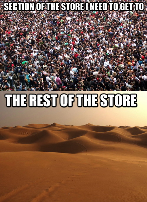 store, section, crowd, desert