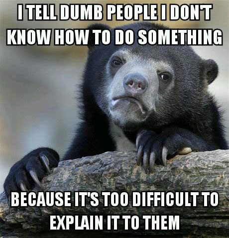 meme, confession bear, dumb people, playing