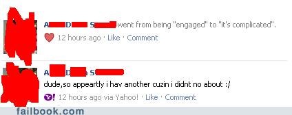cousins, facebook, relationship status