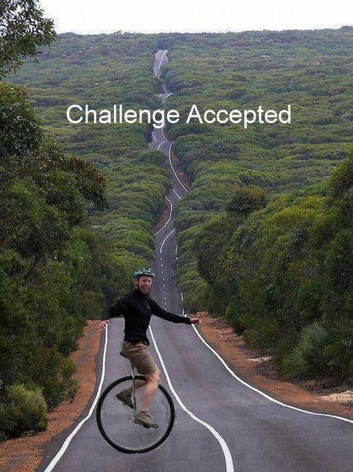 bike, windy road, challenge accepted