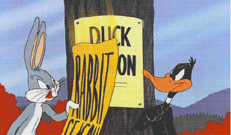 duck season, rabbit season, warner brothers, cartoon, gif