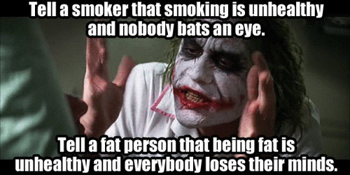 fat, smoking, cigarettes, diet, hypocrisy, society