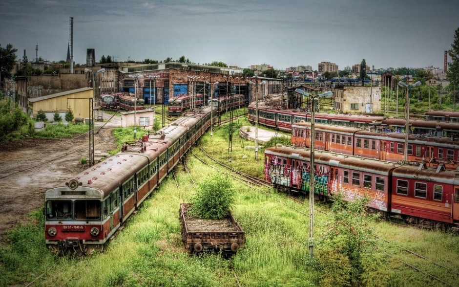 beautiful places, photography, czestochowa, poland's abandoned train depot