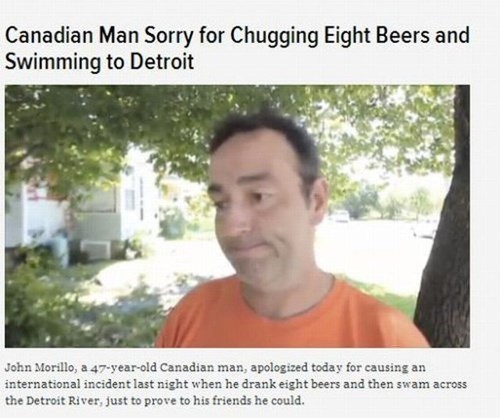 canadian man swims across river to us, apologizes, drunk