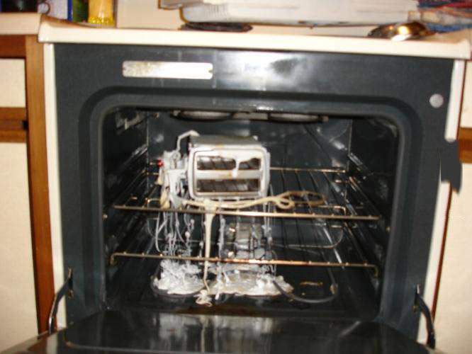 toaster oven, literal, melt, fail