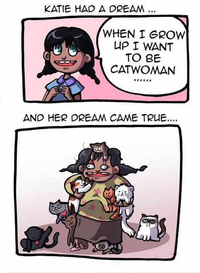 cat woman, dreams, comic, lady