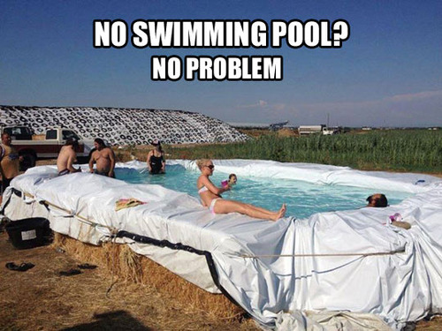 swimming pool, meme, hay, plastic