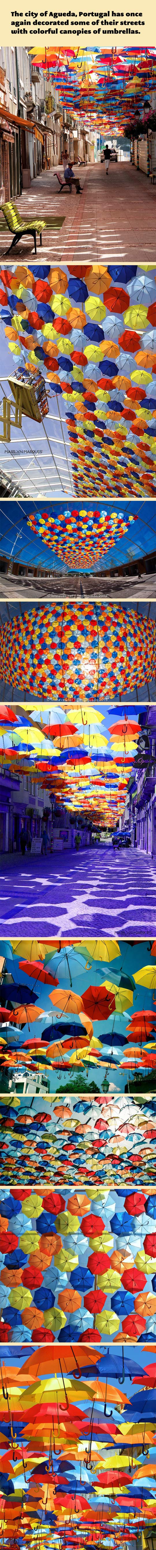 portugal, art, street, umbrellas, canopy