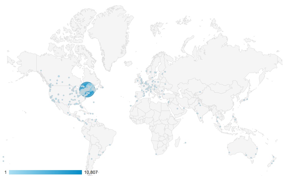 world map, justpost, visitors, hits