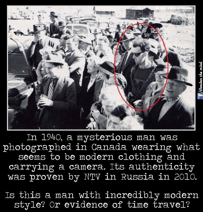 time travel, photograph, mysterious man, camera, 1940