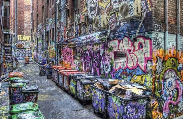 graffiti, alley, colorful, cool, street art