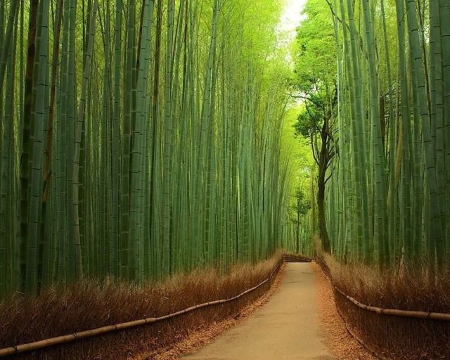 bamboo forest, path, nature, china