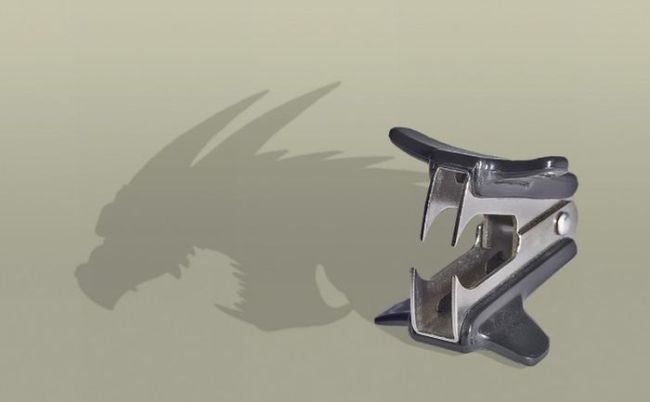 staple remover, shadow, dragon, art